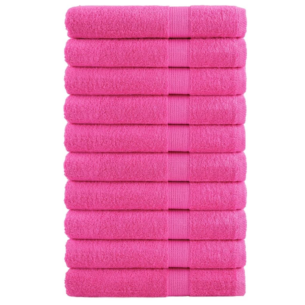 Asciugamani SOLUND 10 pz Rosa 100x200 cm 600 g/mÂ²