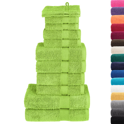 Set di asciugamani premium SOLUND 12 pezzi Verde mela 600 g/mÂ²