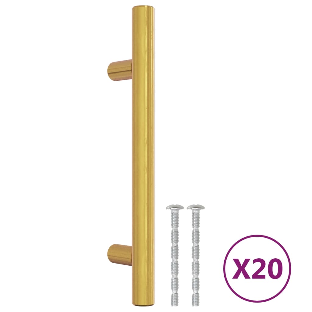 Maniglie per Mobili 20 pz Oro 96 mm in Acciaio Inox