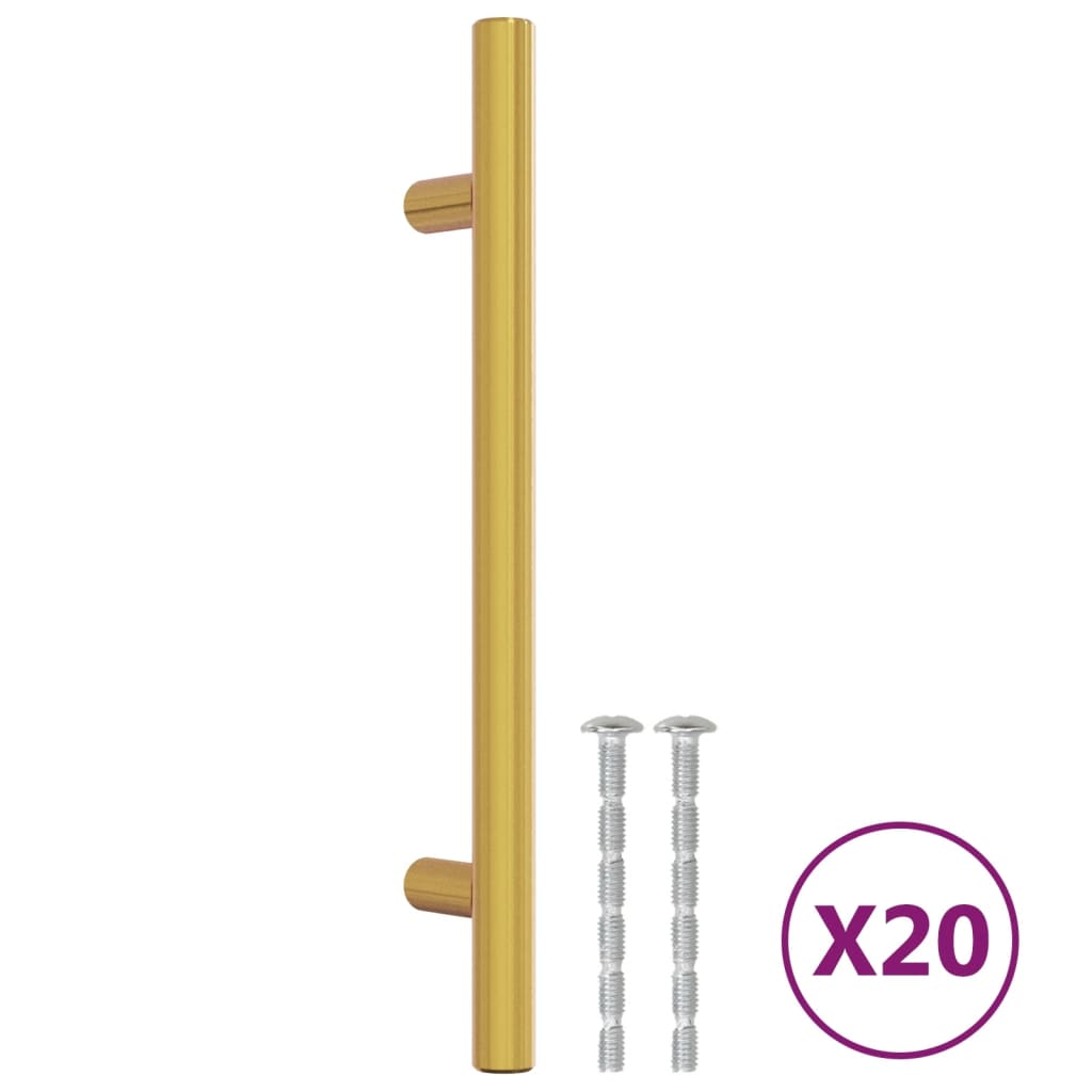 Maniglie per Mobili 20 pz Oro 128 mm in Acciaio Inox