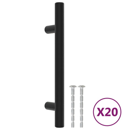 Maniglie per Mobili 20 pz Nere 96 mm in Acciaio Inox