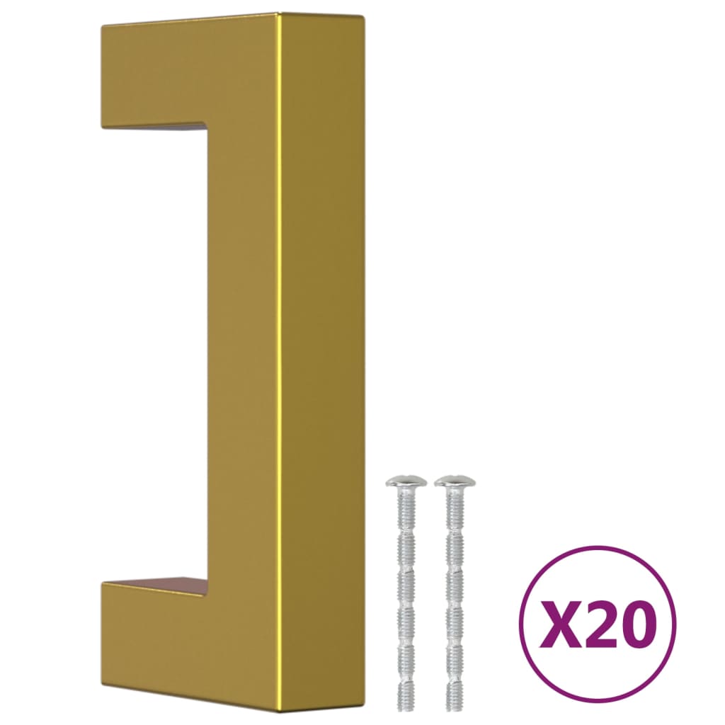 Maniglie per Mobili 20 pz Oro 64 mm in Acciaio Inox