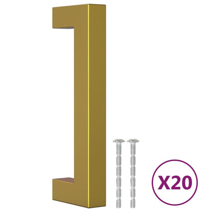 Maniglie per Mobili 20 pz Oro 96 mm in Acciaio Inox
