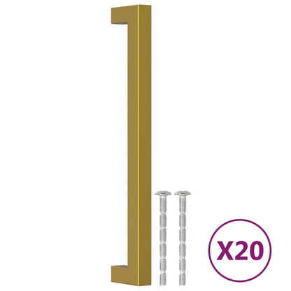 Maniglie per Mobili 20 pz Oro 192 mm in Acciaio Inox