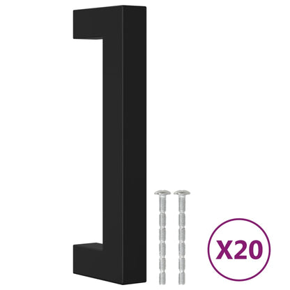 Maniglie per Mobili 20 pz Nere 96 mm in Acciaio Inox