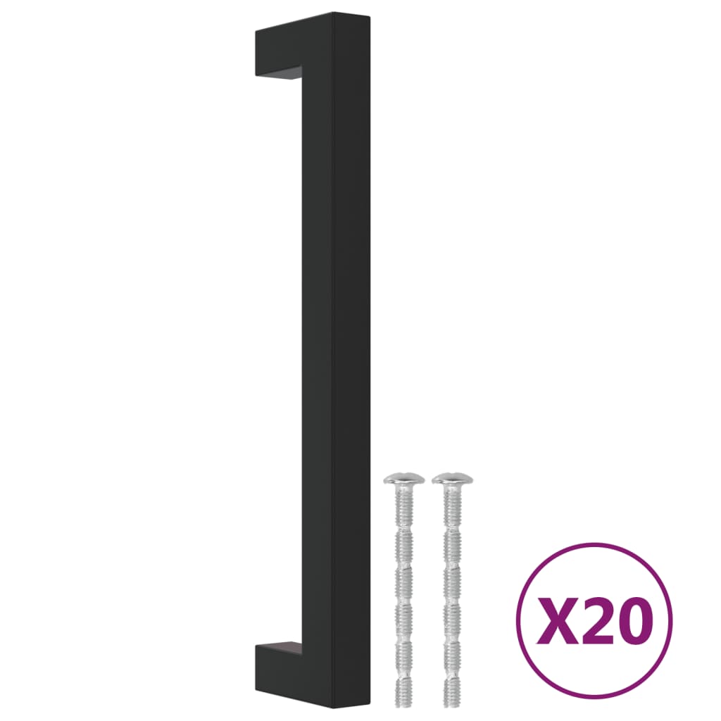 Maniglie per Mobili 20 pz Nere 160 mm in Acciaio Inox