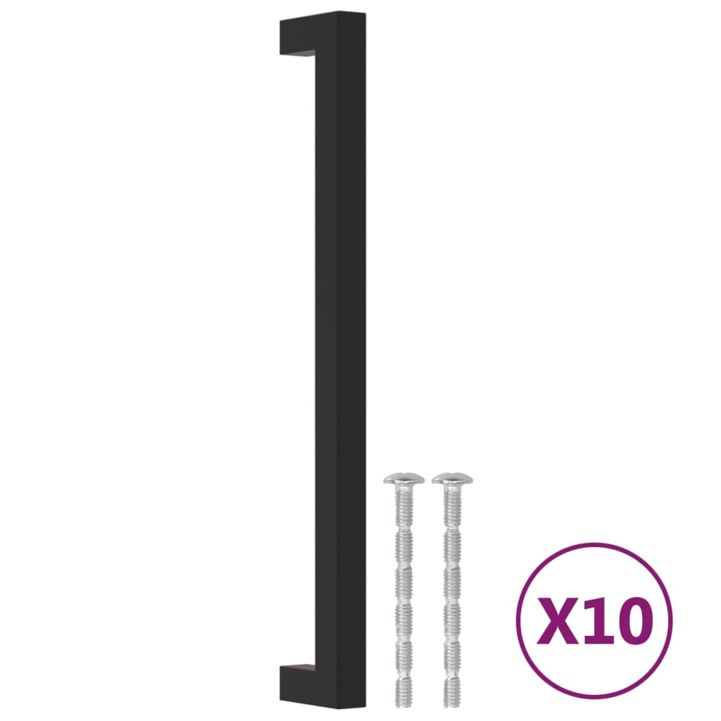 Maniglie per Mobili 10 pz Nere 224 mm in Acciaio Inox
