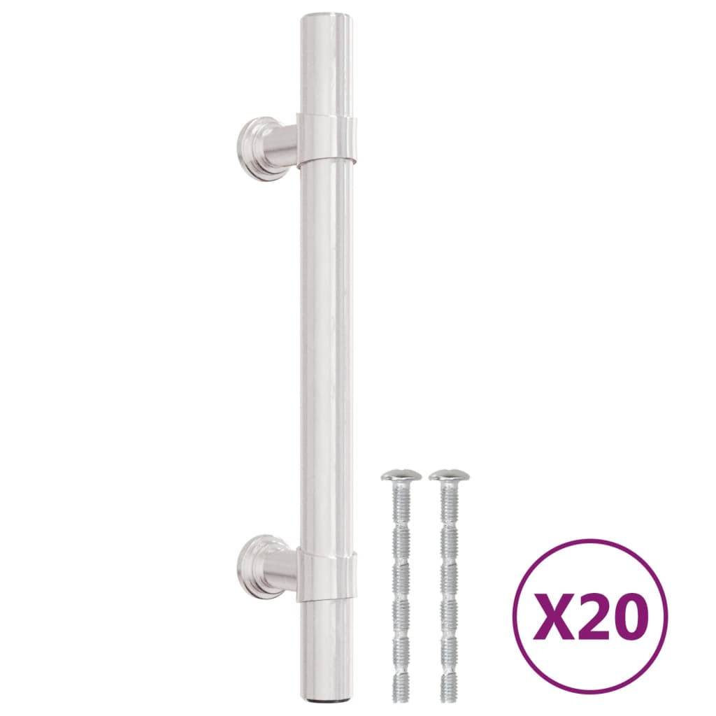 Maniglie per Mobili 20pz Argento 96mm in Acciaio Inox