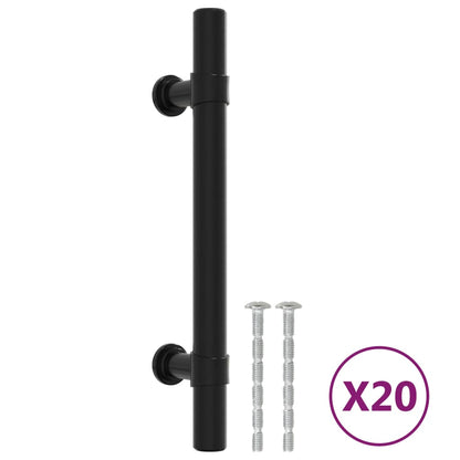 Maniglie per Mobili 20 pz Nere 96 mm in Acciaio Inox