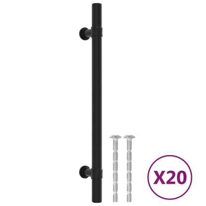 Maniglie per Mobili 20 pz Nere 160 mm in Acciaio Inox