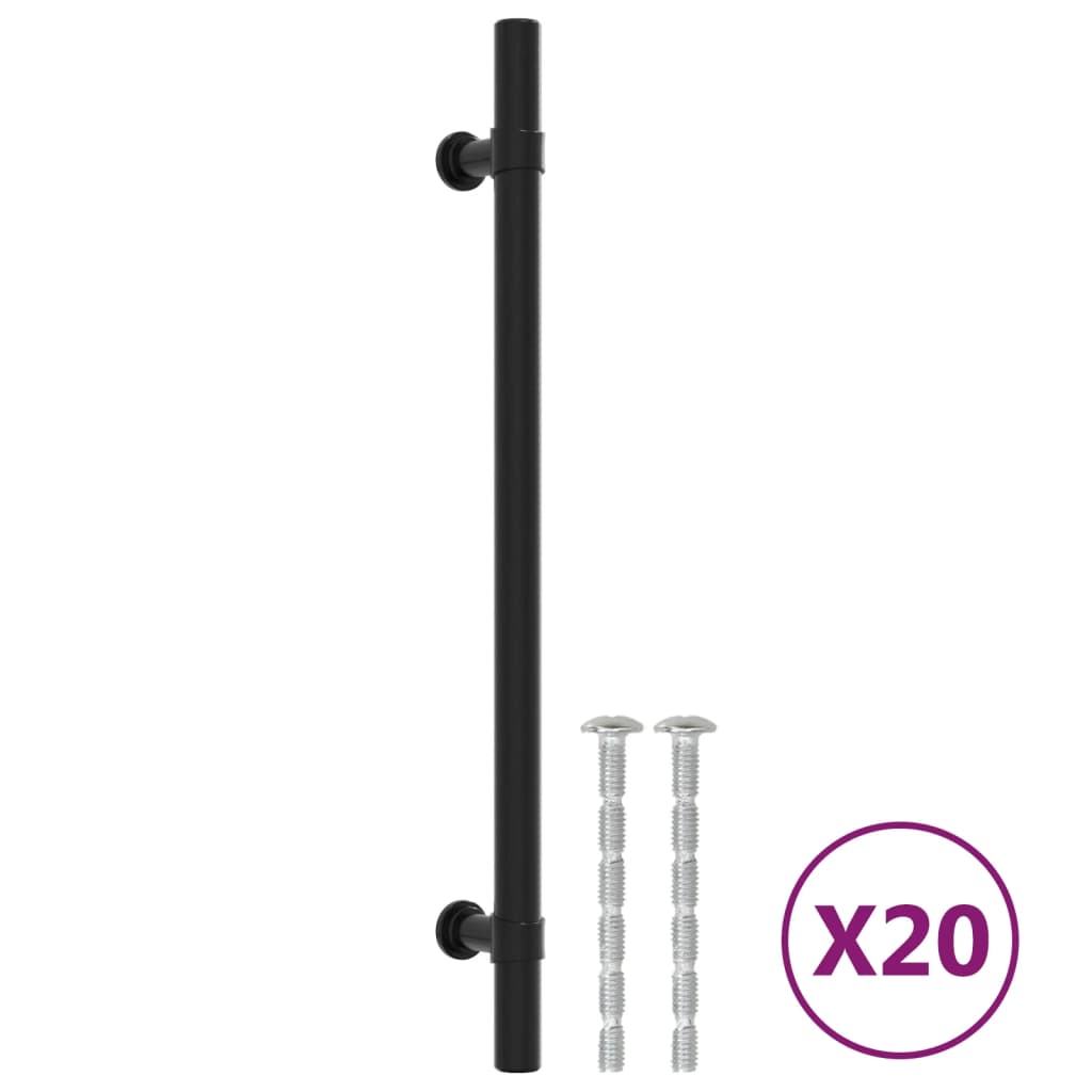 Maniglie per Mobili 20 pz Nere 192 mm in Acciaio Inox
