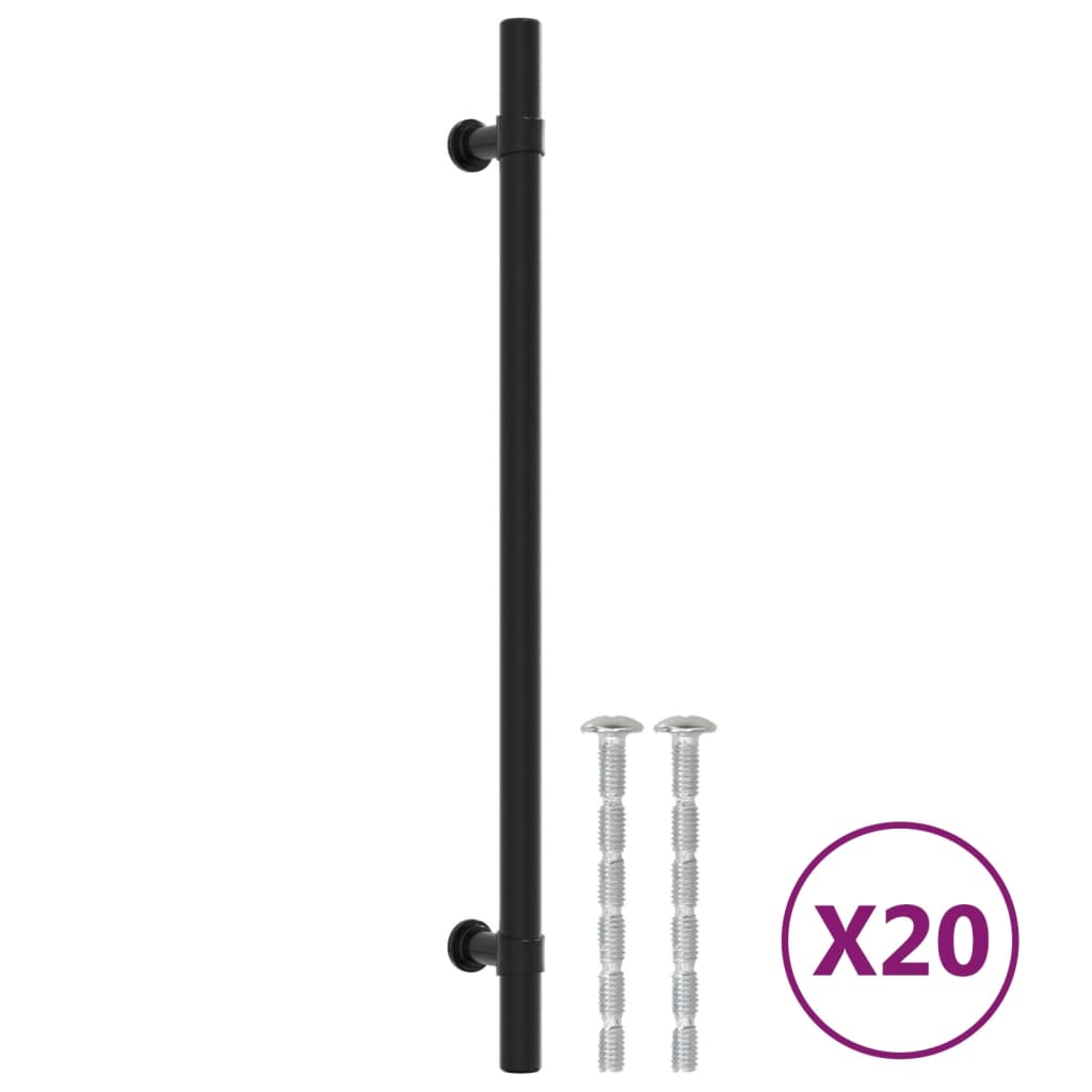 Maniglie per Mobili 20 pz Nere 224 mm in Acciaio Inox