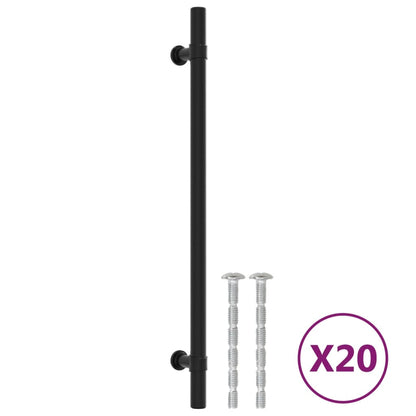 Maniglie per Mobili 20 pz Nere 224 mm in Acciaio Inox