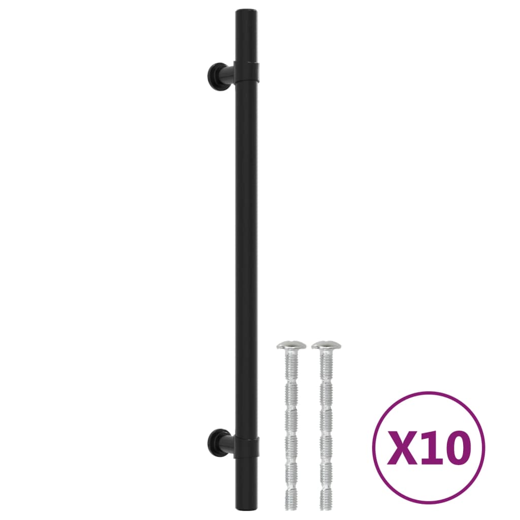 Maniglie per Mobili 10 pz Nere 192 mm in Acciaio Inox
