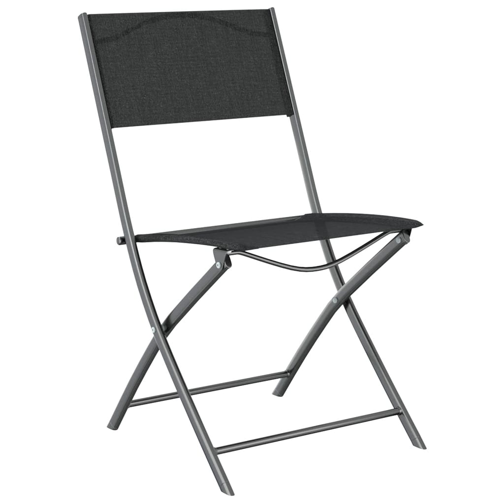 Set da Pranzo da Giardino 3 pz in Acciaio Nero