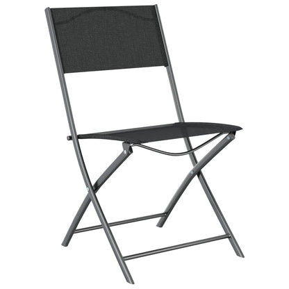 Set da Pranzo da Giardino 3 pz in Acciaio Nero