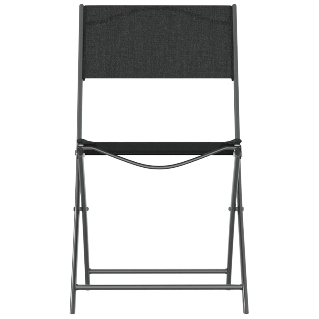 Set da Pranzo da Giardino 3 pz in Acciaio Nero