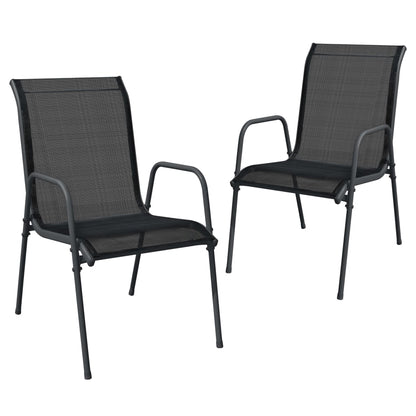 Set da Pranzo da Giardino 3 pz in Acciaio Nerooutdoor