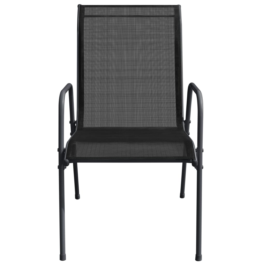 Set da Pranzo da Giardino 3 pz in Acciaio Nerooutdoor