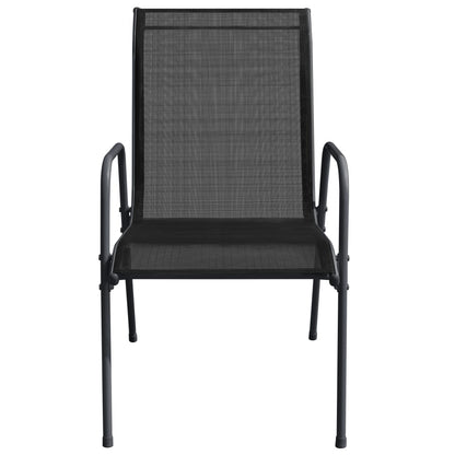 Set da Pranzo da Giardino 3 pz in Acciaio Nerooutdoor