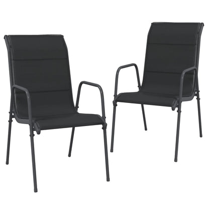 Set da Pranzo da Giardino 3 pz in Acciaio Nero