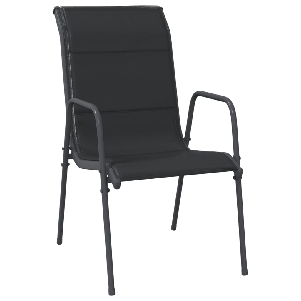 Set da Pranzo da Giardino 3 pz in Acciaio Nero