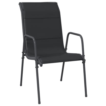 Set da Pranzo da Giardino 3 pz in Acciaio Nero
