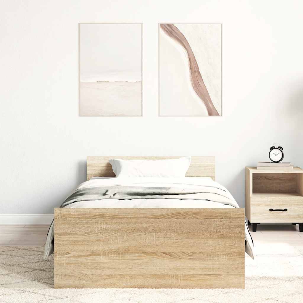 Giroletto senza Materasso Rovere Sonoma 100x200cm in Truciolato