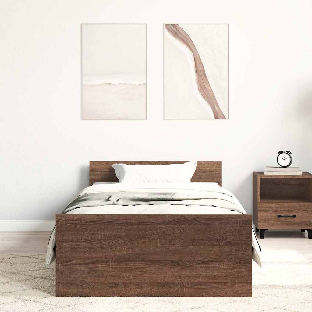 Giroletto senza Materasso Rovere Marrone 100x200 cm Truciolato