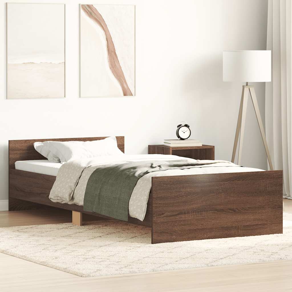Giroletto senza Materasso Rovere Marrone 90x190cm in Truciolato