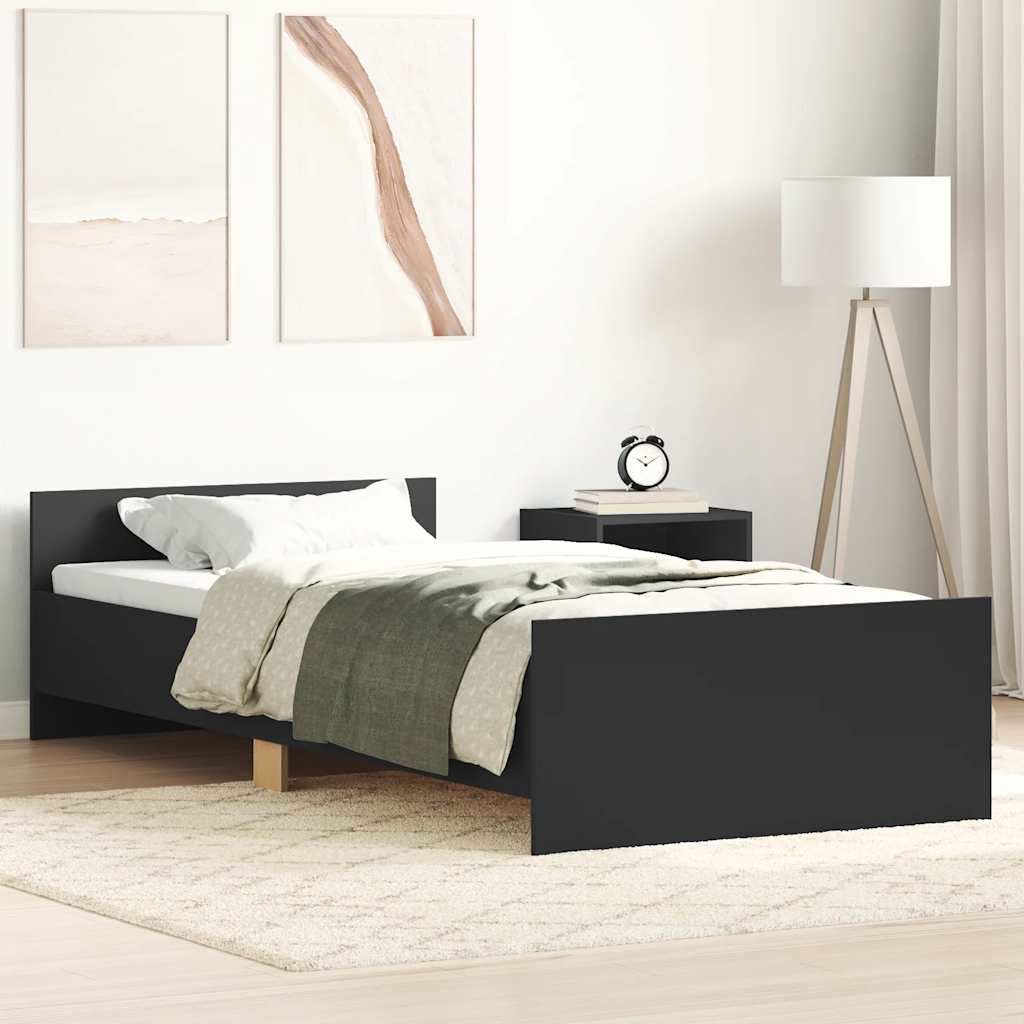 Giroletto Nero 75x190 cm Small Single in Legno Multistrato