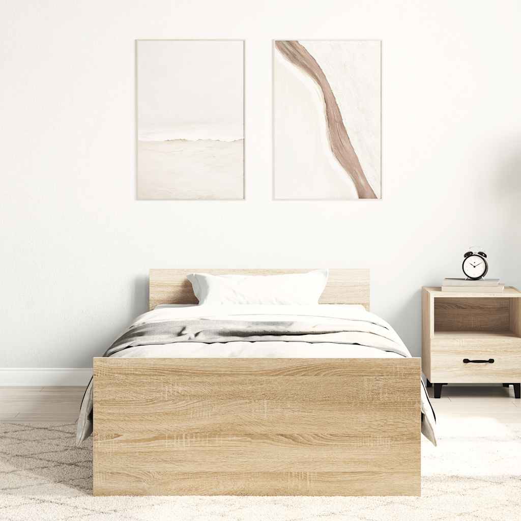 Giroletto senza Materasso Rovere Sonoma 75x190 cm in Truciolato