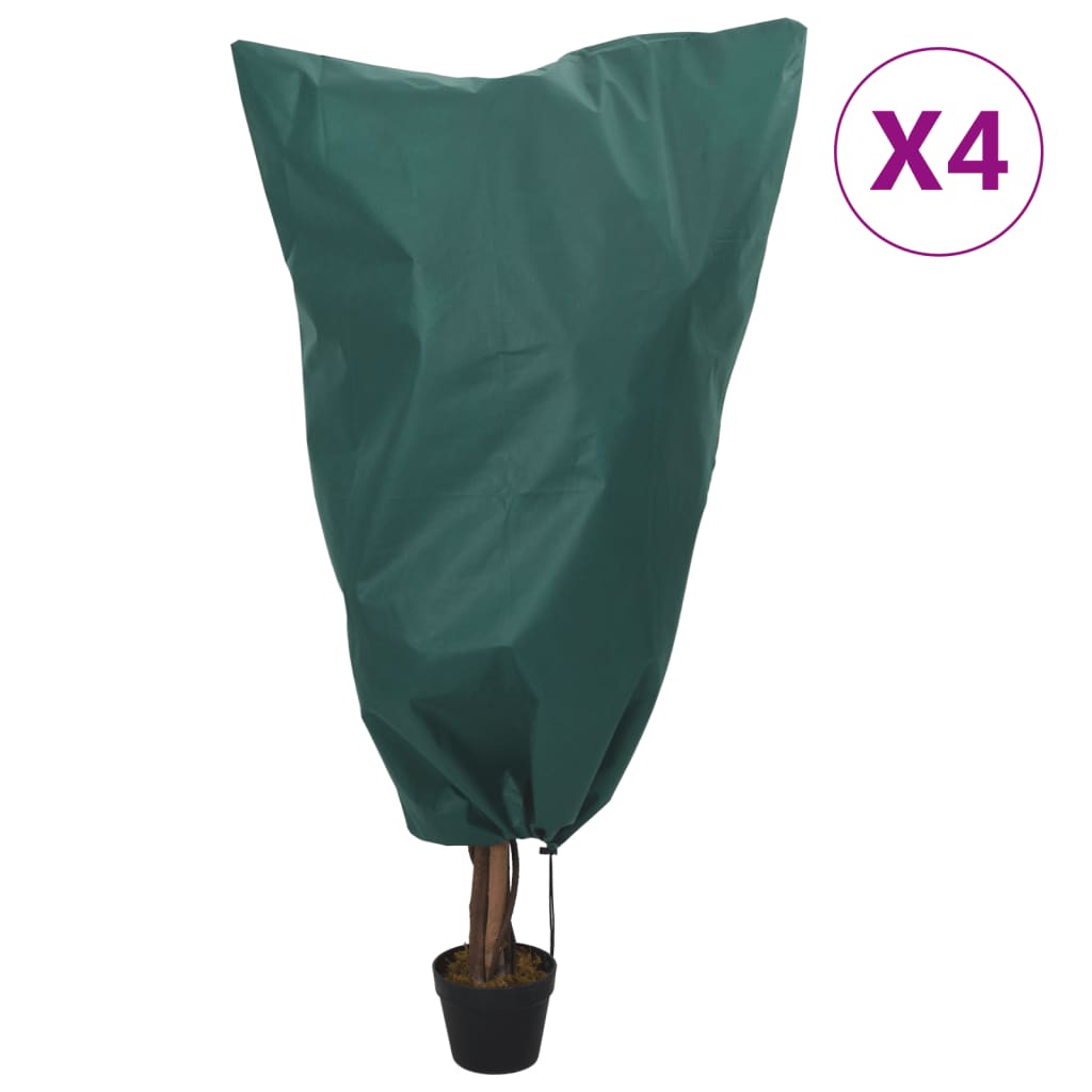 Coperture con Coulisse per Piante 4pz 70 g/mÂ² 0,8x0,8 m