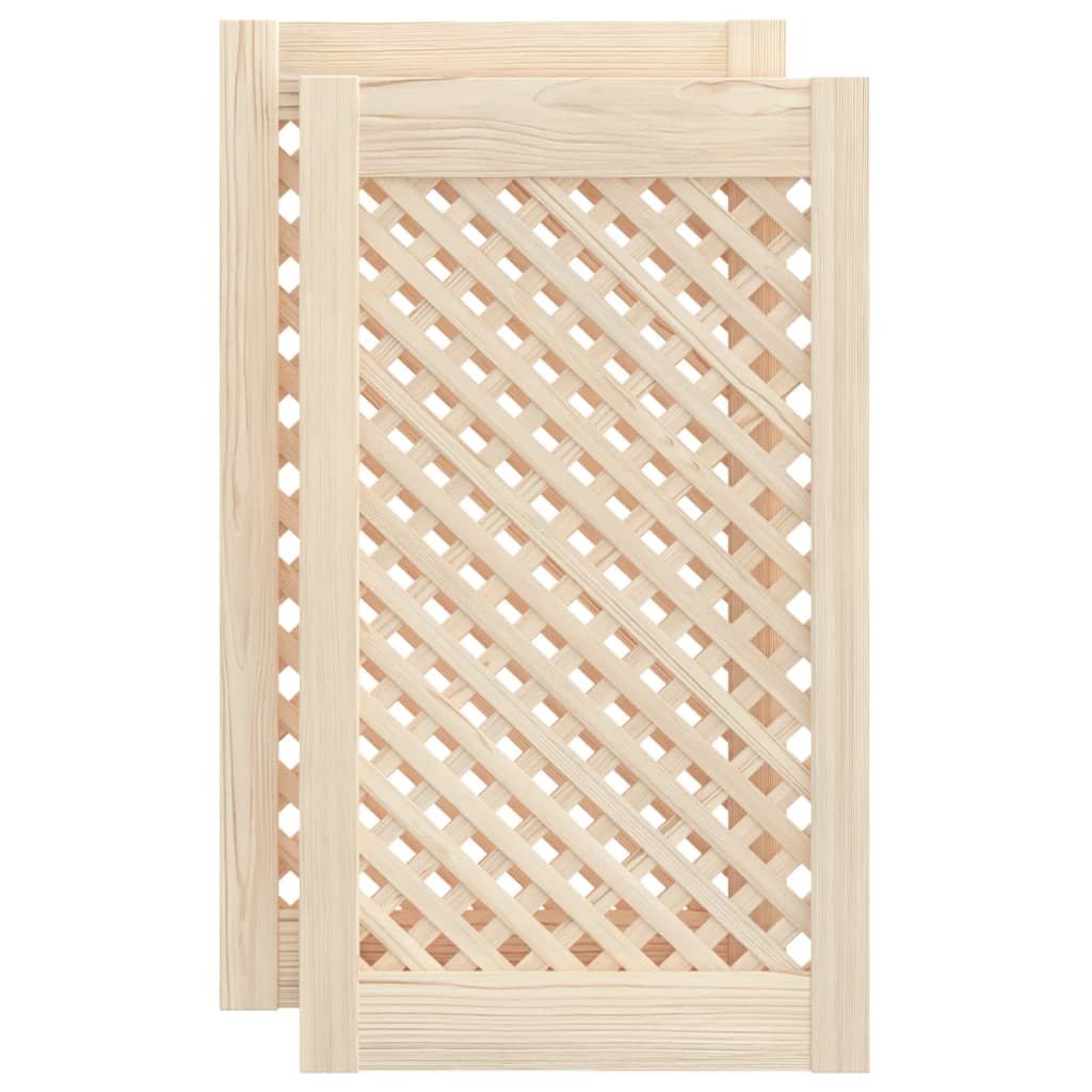 Ante con Design a Reticolo 2 pz 39,5x69 cm in Legno di Pino
