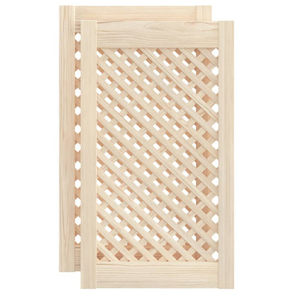 Ante con Design a Reticolo 2 pz 39,5x69 cm in Legno di Pino