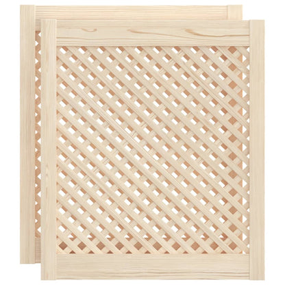 Ante con Design a Reticolo 2 pz 59,5x69 cm in Legno di Pino