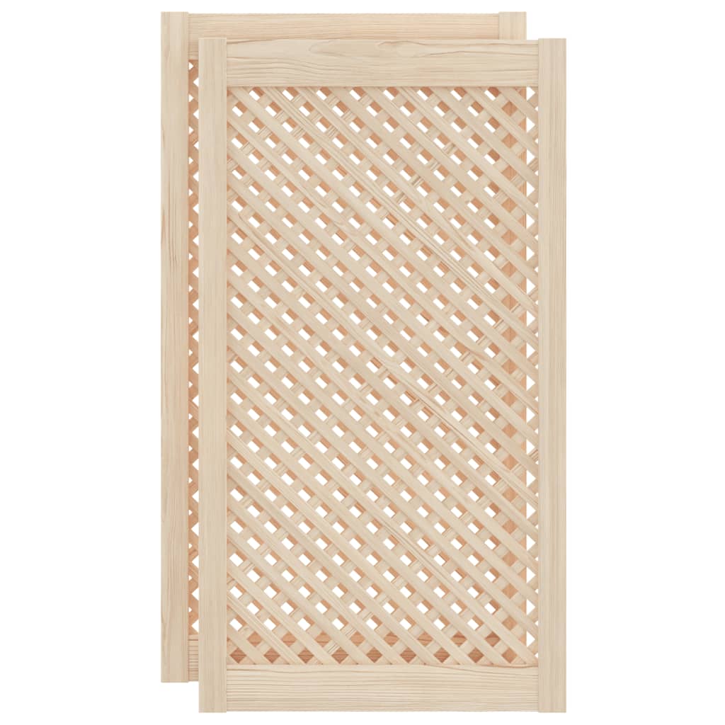 Ante con Design a Reticolo 2 pz 49,5x99 cm in Legno di Pino