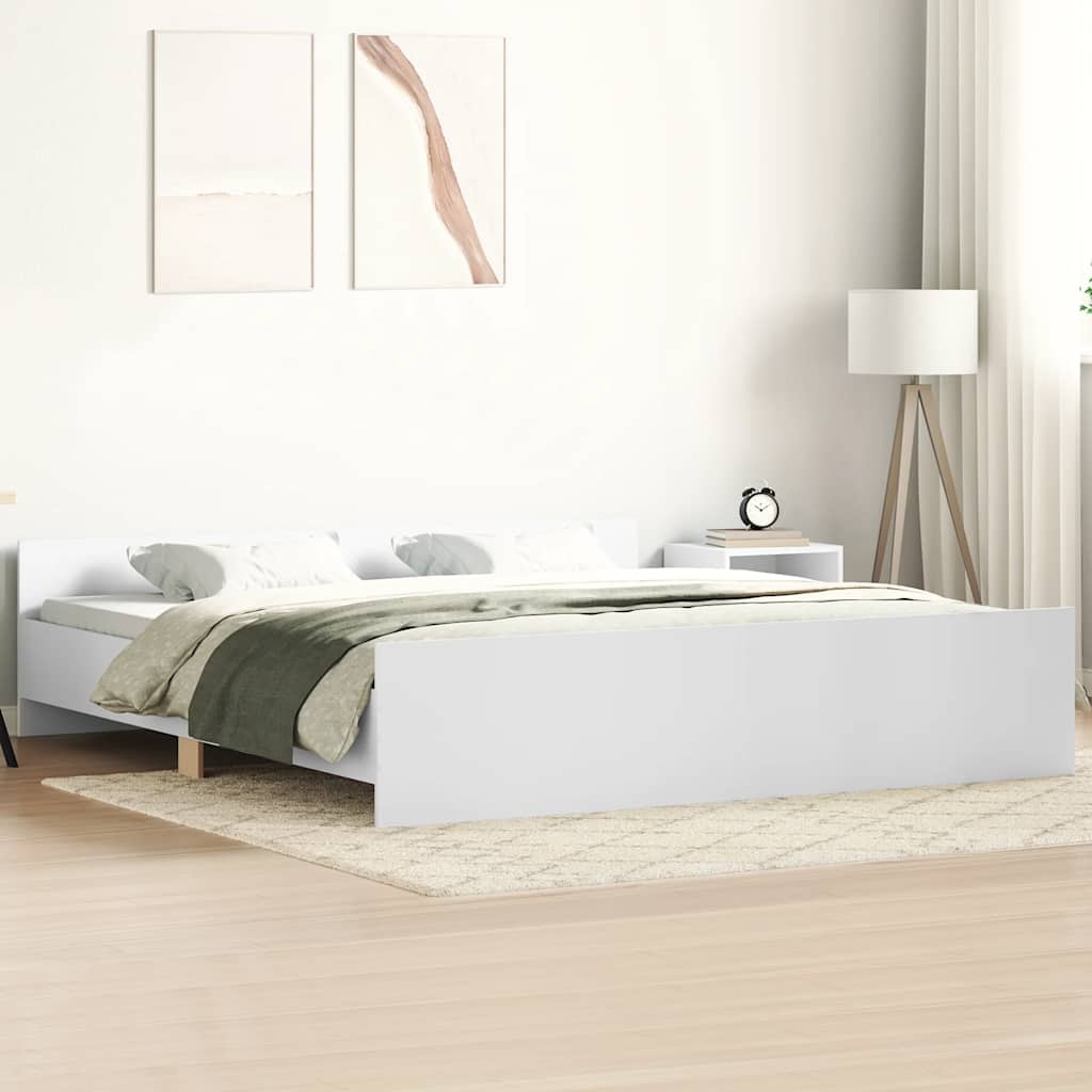 Giroletto con Testiera e Pediera Bianco 200x200 cm