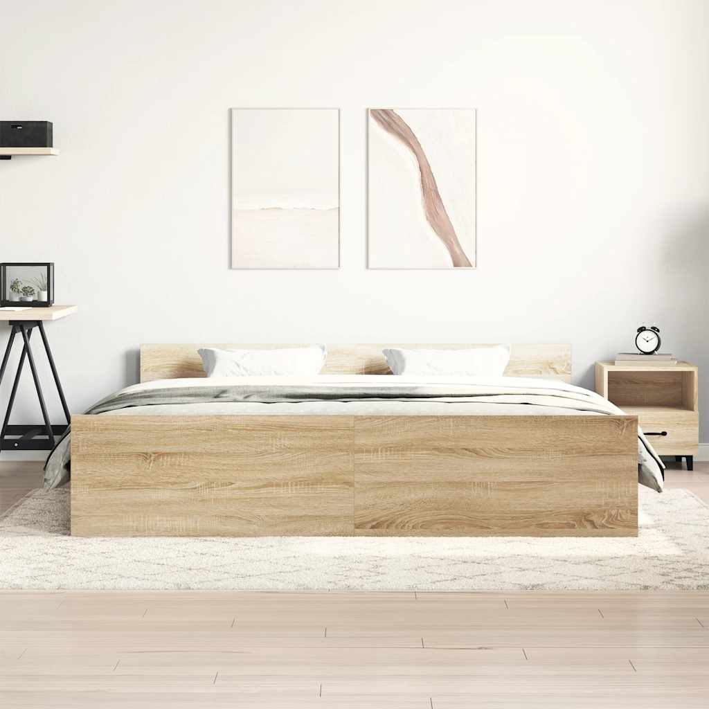 Giroletto con Testiera e Pediera Rovere Sonoma 200x200 cm
