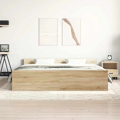 Giroletto con Testiera e Pediera Rovere Sonoma 200x200 cm