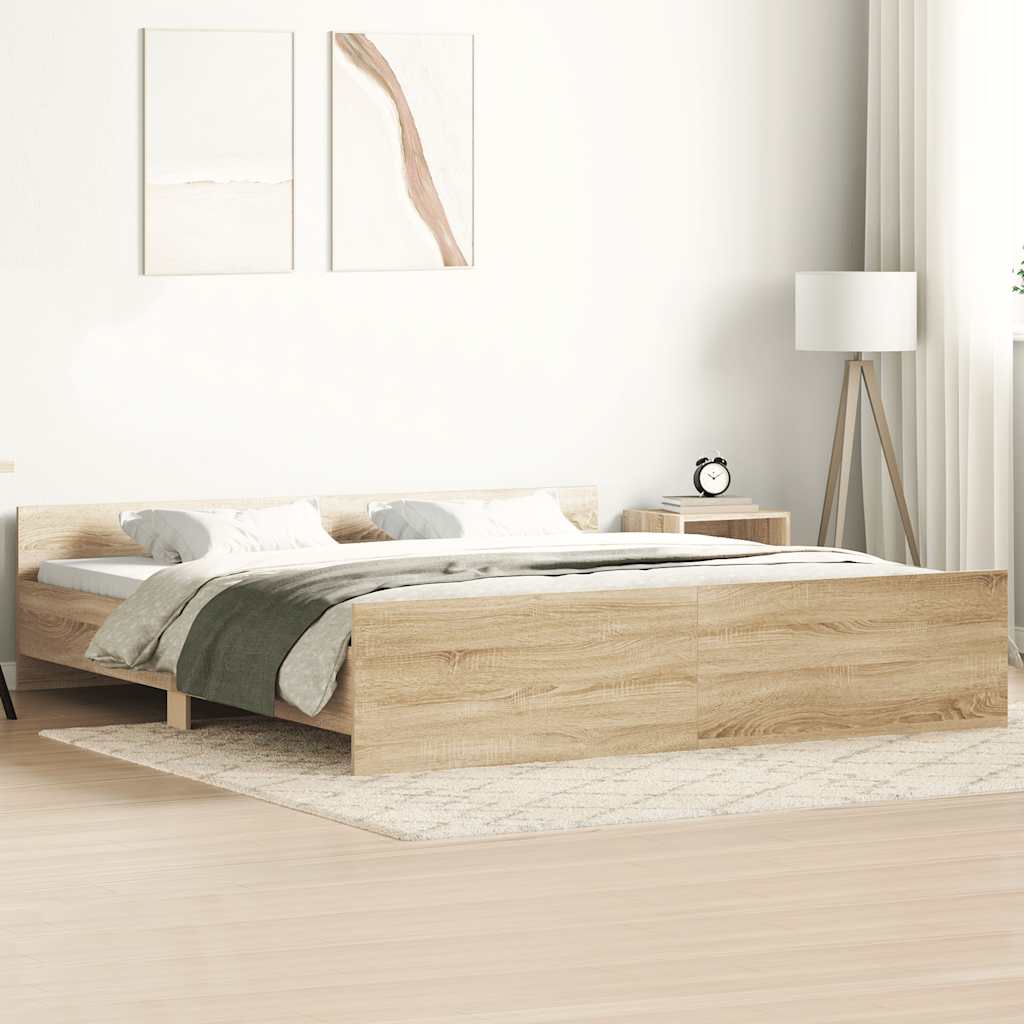 Giroletto con Testiera e Pediera Rovere Sonoma 200x200 cm