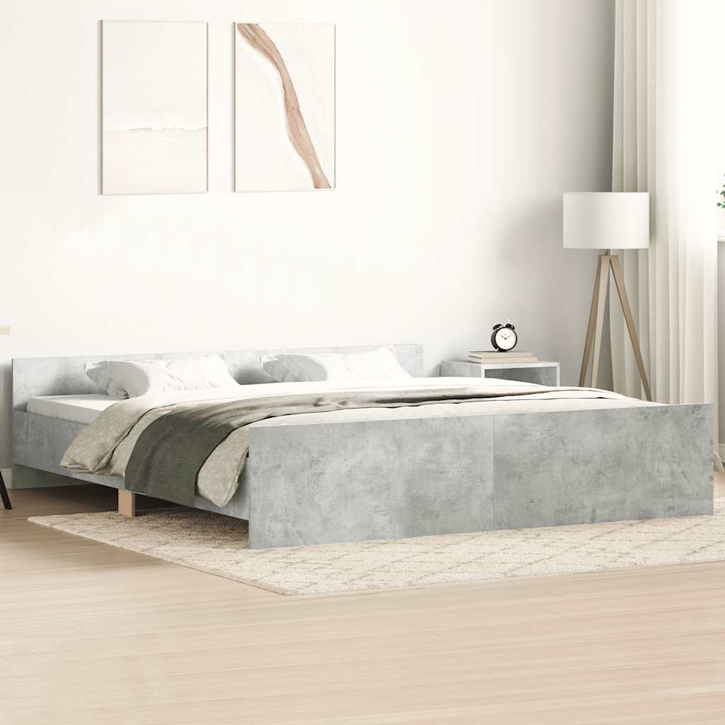 Giroletto con Testiera e Pediera Grigio Cemento 200x200 cm