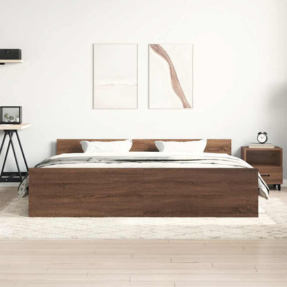 Giroletto con Testiera e Pediera Rovere Marrone 200x200 cm