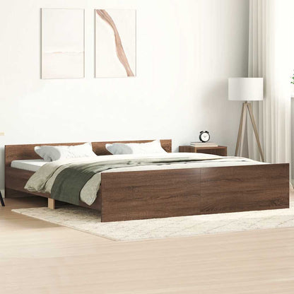 Giroletto con Testiera e Pediera Rovere Marrone 200x200 cm