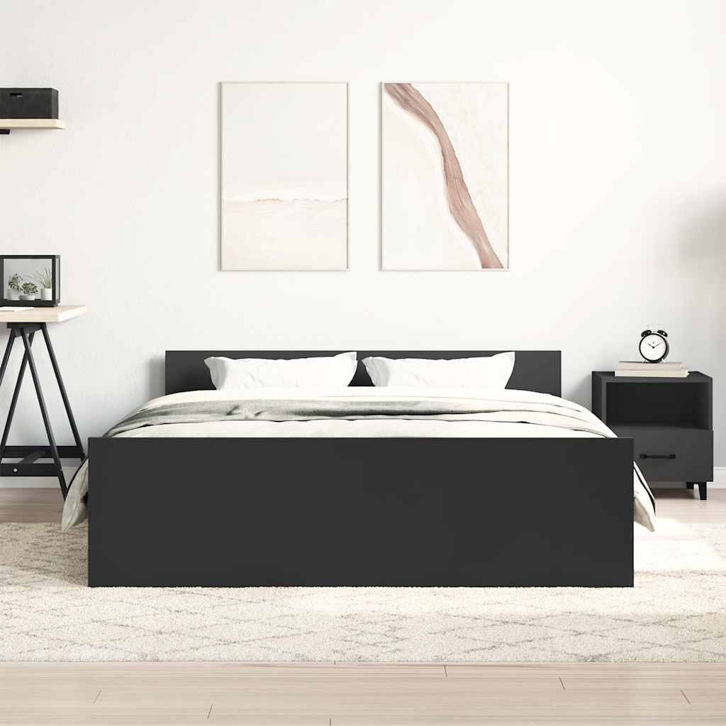 Giroletto con Testiera e Pediera Nero 120x200 cm