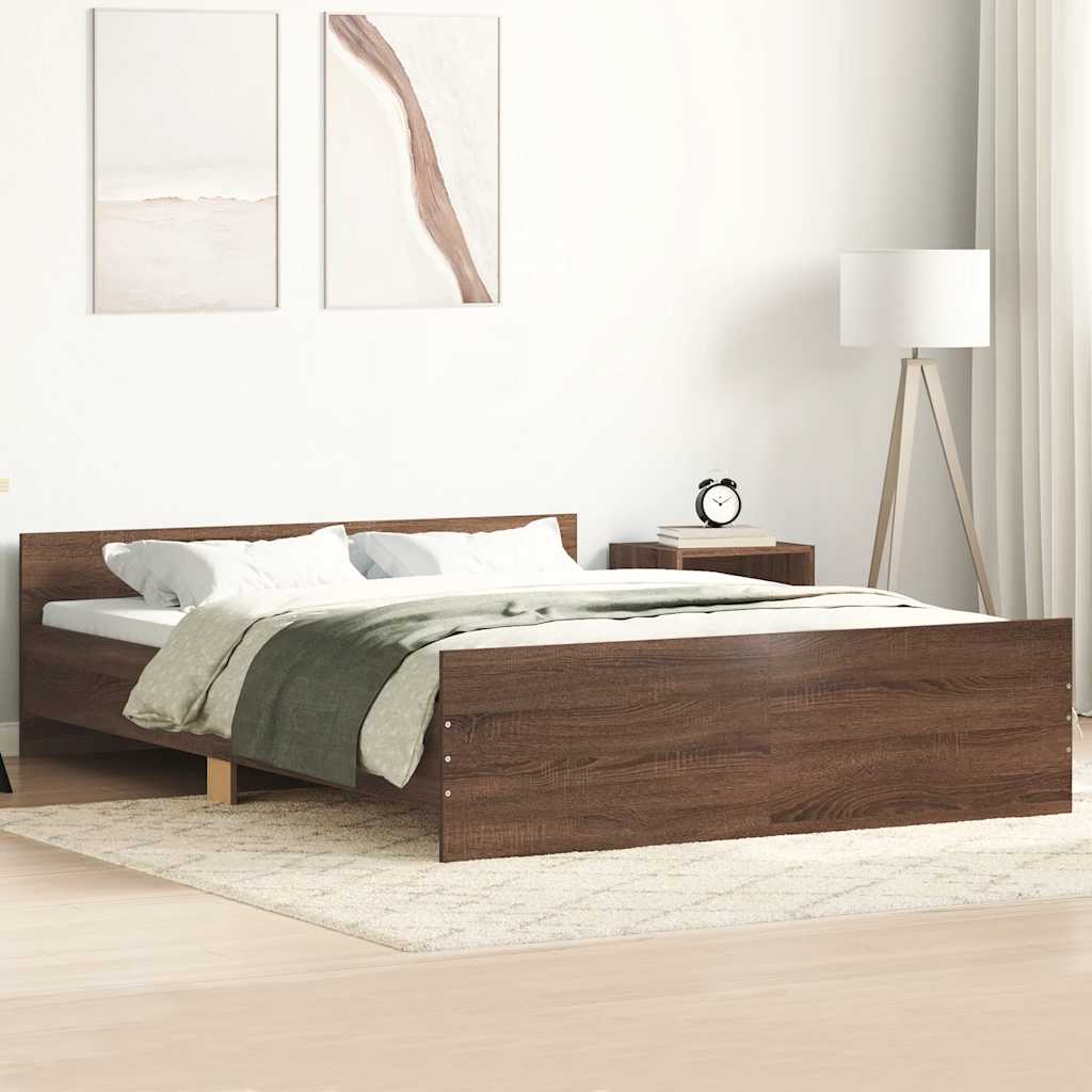 Giroletto con Testiera e Pediera Rovere Marrone 120x200 cm