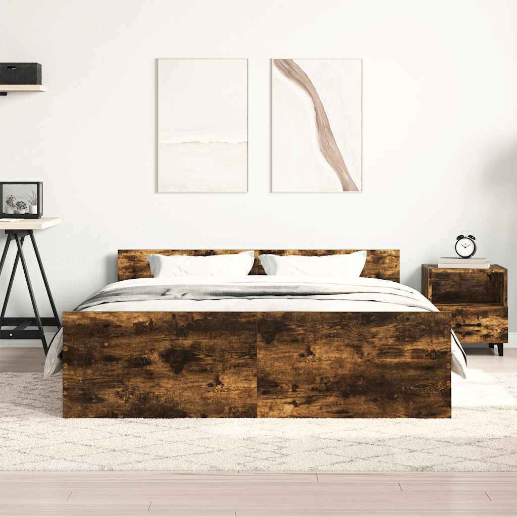 Giroletto con Testiera e Pediera Rovere Fumo 140x200 cm
