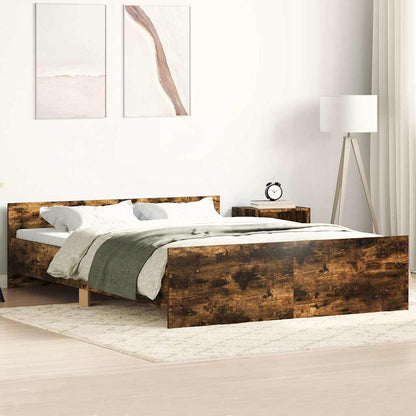 Giroletto con Testiera e Pediera Rovere Fumo 140x200 cm