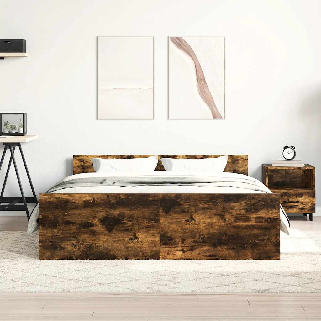 Giroletto con Testiera e Pediera Rovere Fumo 150x200 cm