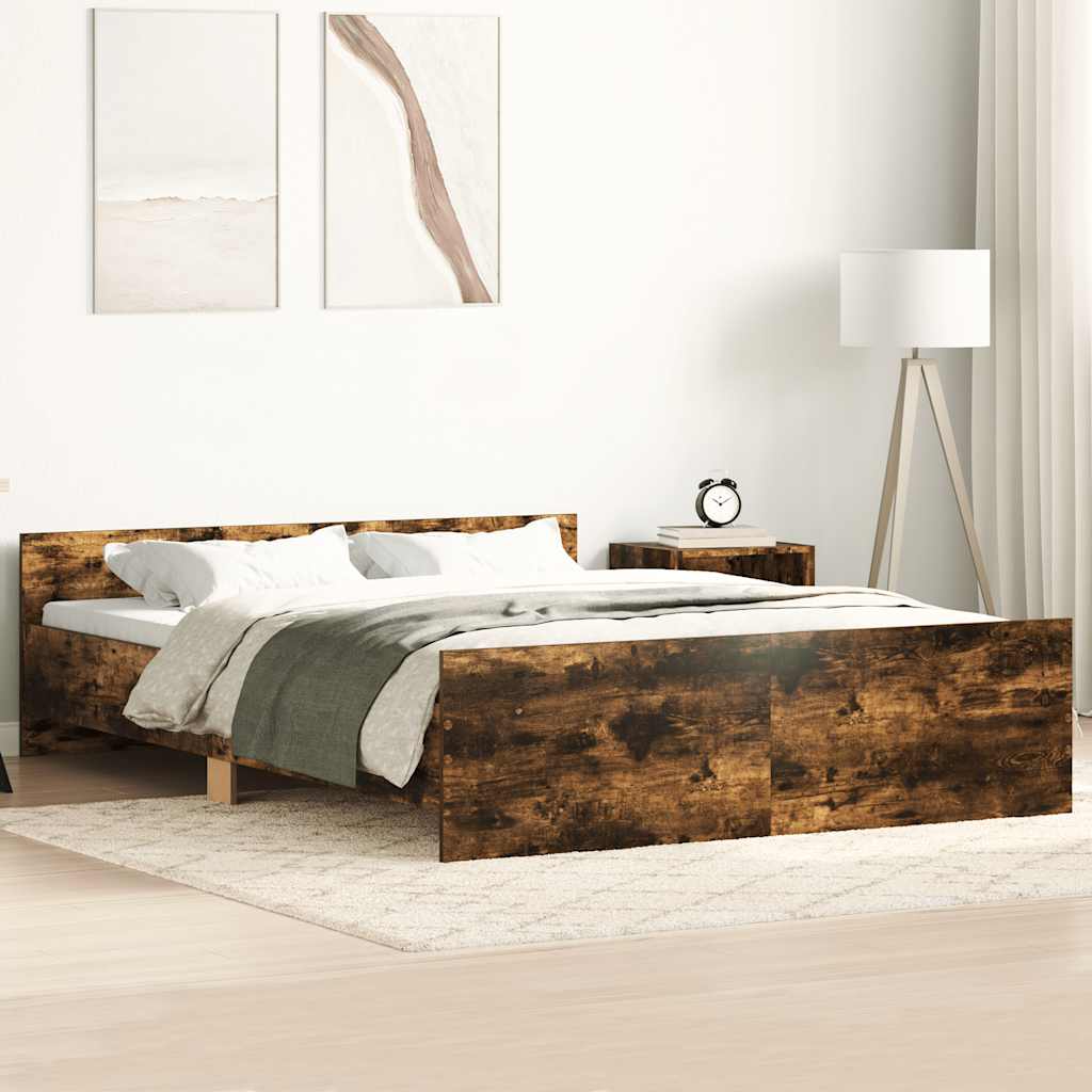 Giroletto con Testiera e Pediera Rovere Fumo 150x200 cm